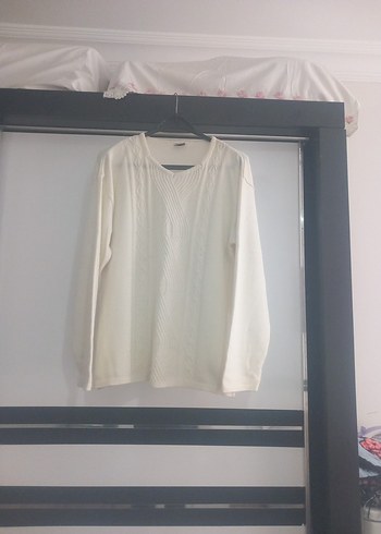 Beyaz Kadın Triko Kazak - Görsel 7