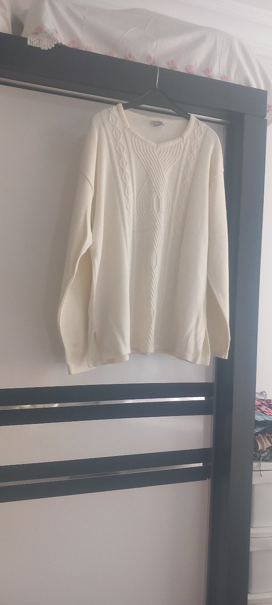 Beyaz Kadın Triko Kazak - Görsel 2