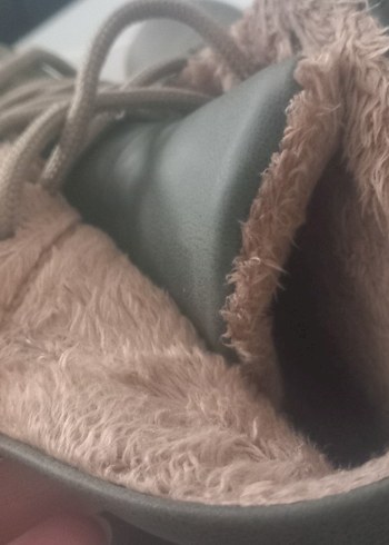 Haki renkte  Kürklü kafin Botu - Görsel 4