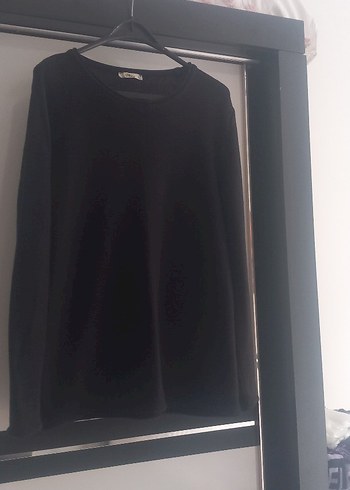 Siyah erkek Uzun Kollu Salaş Sweatshirt - Görsel 2