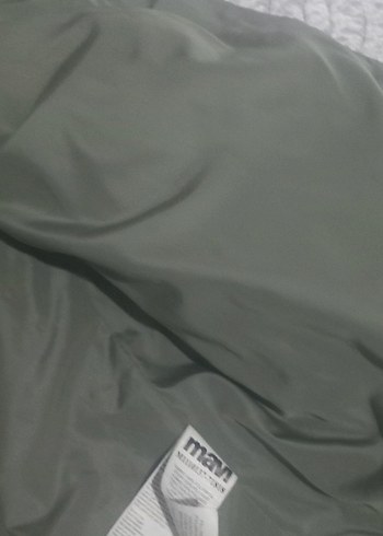 Düğmeli haki  Kadın mont - Görsel 6