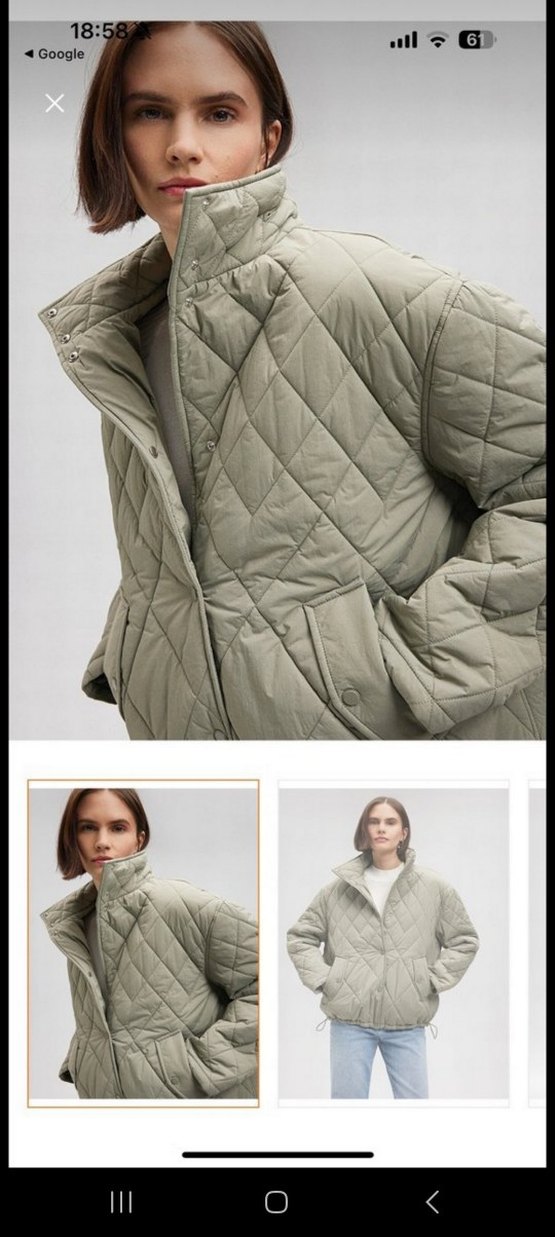 Düğmeli haki  Kadın mont - Görsel 3