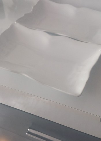 Beyaz Seramik Dikdörtgen Tabak Seti - Görsel 2