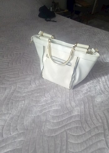 Beyaz Yılan Desenli Kadın Çanta - Görsel 7