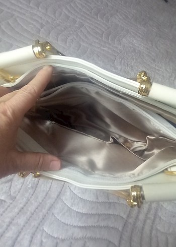 Beyaz Yılan Desenli Kadın Çanta - Görsel 4