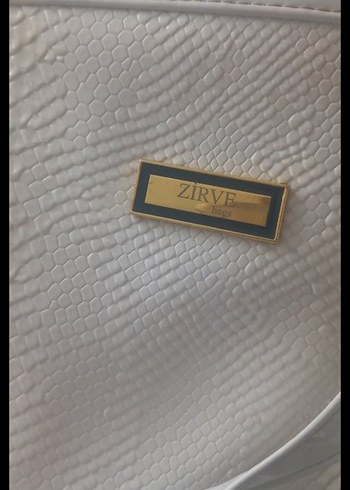 Beyaz Yılan Desenli Kadın Çanta - Görsel 10