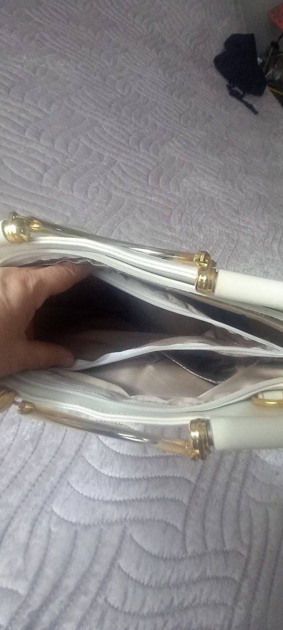 Beyaz Yılan Desenli Kadın Çanta - Görsel 5