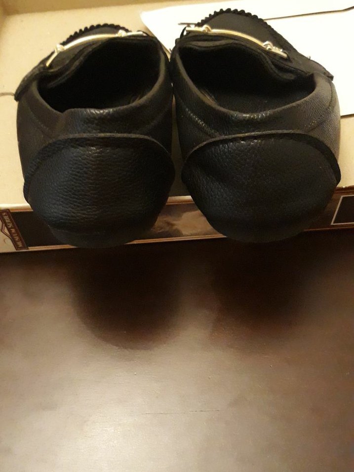 Siyah Deri Tokalı Kadın Düz Ayakkabı - Görsel 5