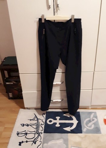 lacivert Kadın Midi Kumaş Pantolon - Görsel 4