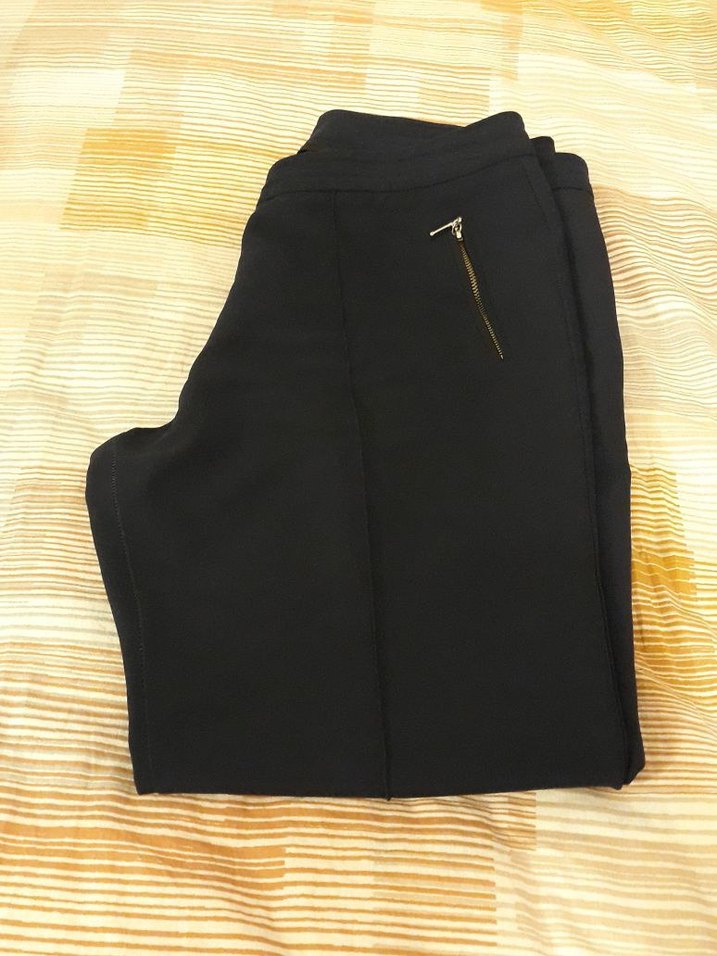 lacivert Kadın Midi Kumaş Pantolon - Görsel 3