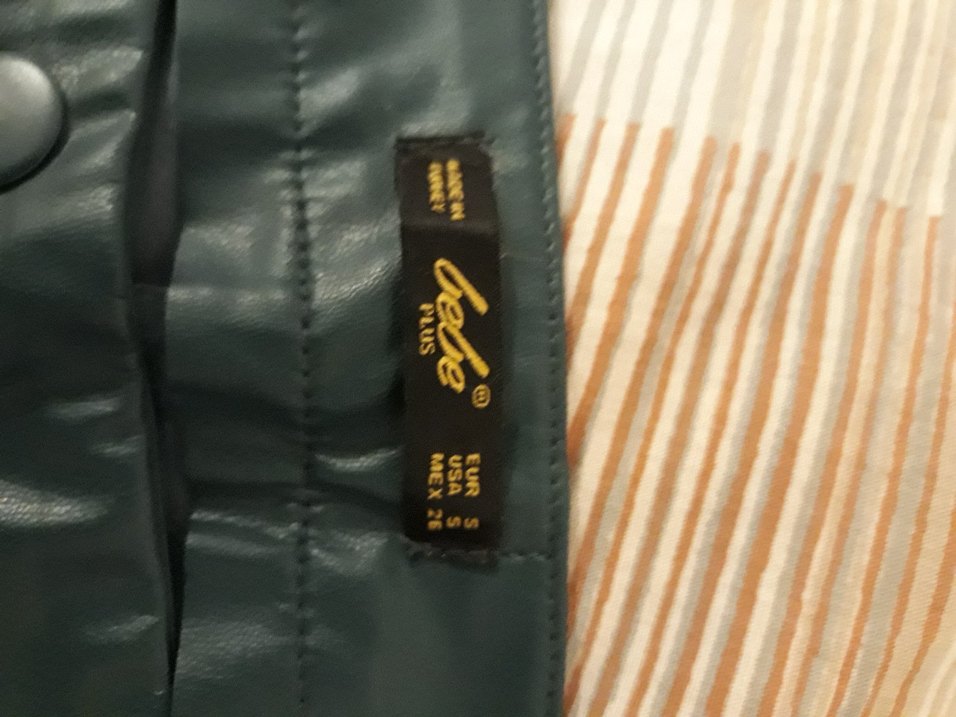 Yeşil Deri Dar Paça Pantolon - Görsel 4