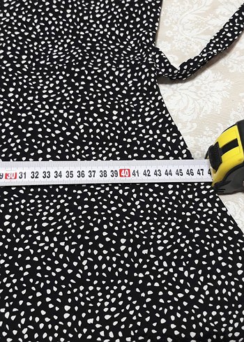 Desenli Siyah Uzun Kolluksuz Kadın Elbise - Görsel 7