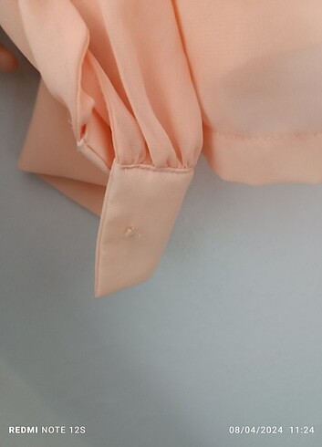 Şifon gomlek38 beden   somon  rengi - Görsel 2