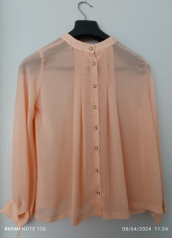 Şifon gomlek38 beden   somon  rengi - Görsel 3