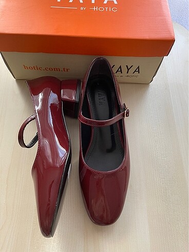 Hotiç Bordo Mary Jane ayakkabı