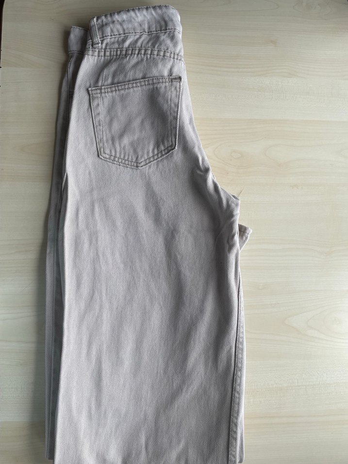 Bol paça bej jean - Görsel 4