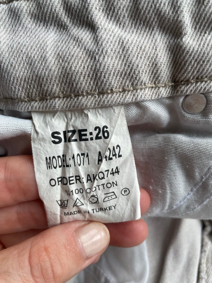 Bol paça bej jean - Görsel 3