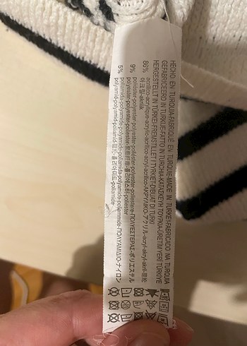 Çizgili Bej Kadın Triko Kazak - Görsel 5