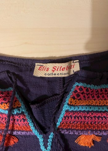 Nakışlı Bohem Mor Tunik - Görsel 2