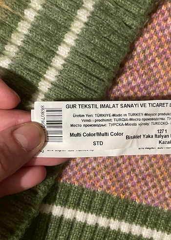 Renkli Desenli Bohem Örgü Kadın Kazak - Görsel 3