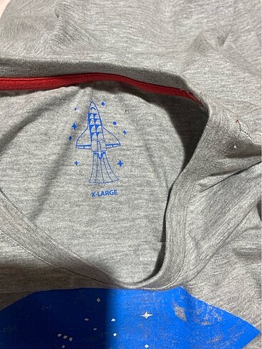 l Beden gri Renk Orjinal Brooklyn Vertical Nasa Baskılı t-shirt