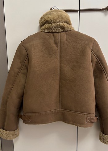 Stradivarius Kürk Detaylı Süet Biker Ceket - Görsel 4