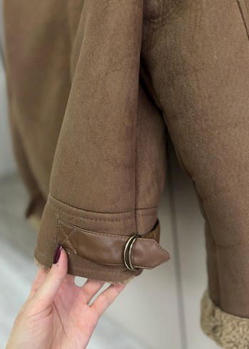 Stradivarius Kürk Detaylı Süet Biker Ceket - Görsel 5