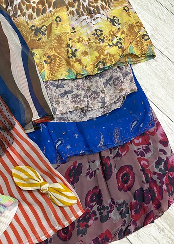 Renkli Mini Pilili Etekler - tütülü etek - Görsel 5