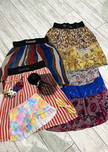 Renkli Mini Pilili Etekler - tütülü etek - Görsel 7