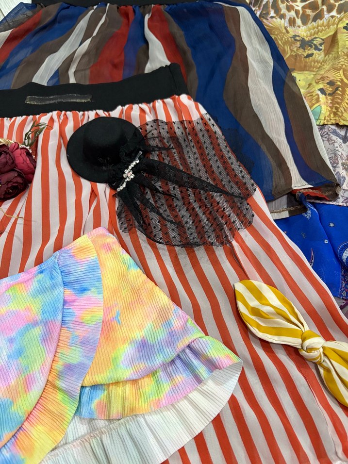 Renkli Mini Pilili Etekler - tütülü etek - Görsel 4