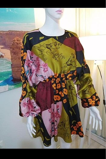Zara saten mini elbise
