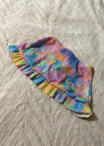24-36 Ay Beden çeşitli Renk Pastel Renkli Fırfırlı Bağlama Desenli Mini Etek