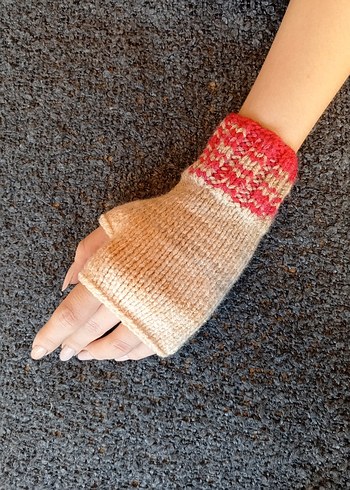 Örgü Bohem Kadın Parmaksız Eldiveni - Görsel 5