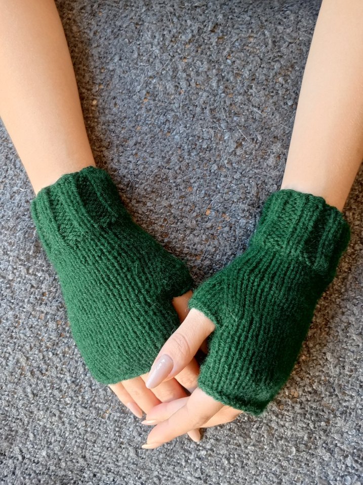 Yeşil Parmaksız Eldiven - Görsel 5