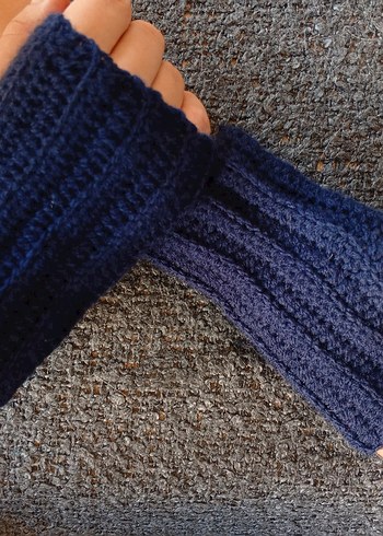 Kadın Parmaksız Lacivert Eldiven - Görsel 2