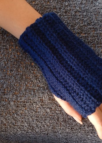 Kadın Parmaksız Lacivert Eldiven - Görsel 3