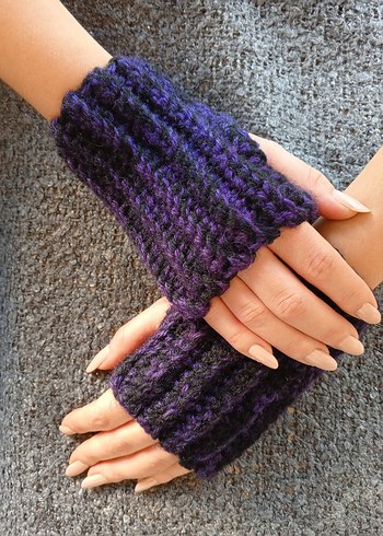 Bohem Tarz Çok Renkli Örgü Kadın Eldivenleri - Görsel 3