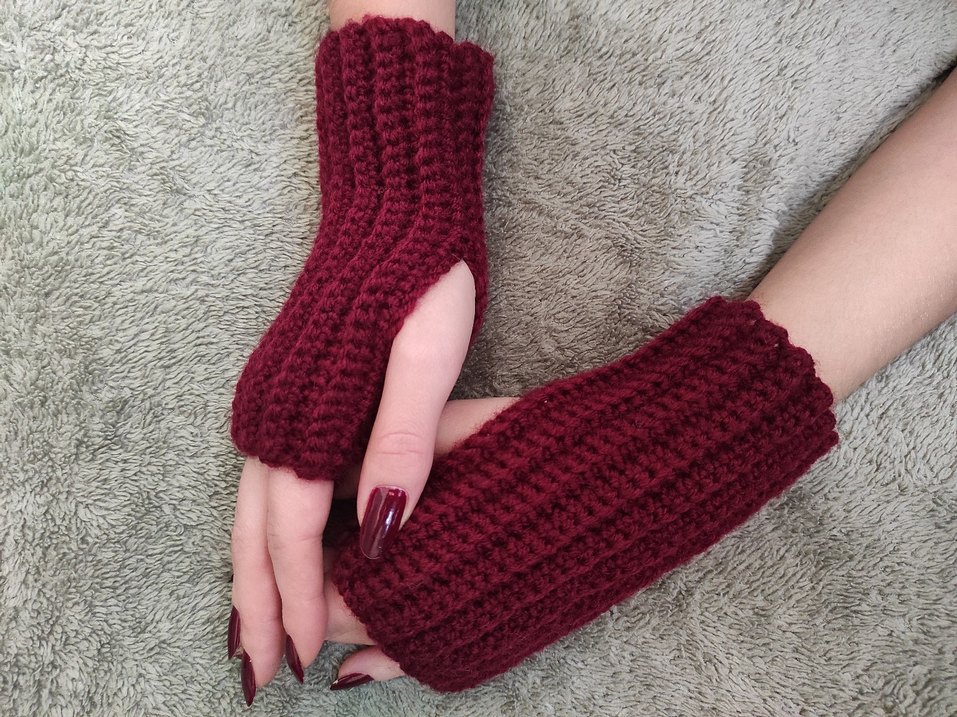 Bohem Tarz Çok Renkli Örgü Kadın Eldivenleri - Görsel 2