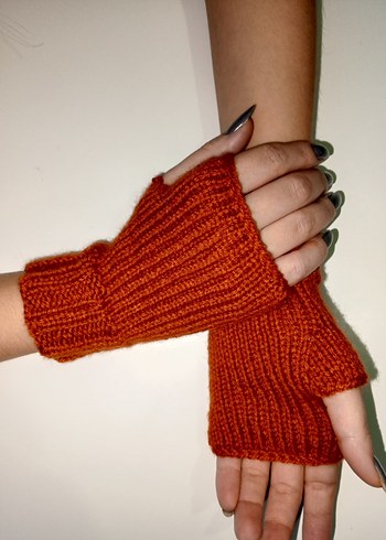 Kadın Örgü Bohem Tarz Parmaksız Eldiven - Görsel 2