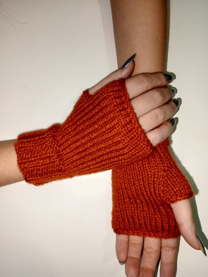 Kadın Örgü Bohem Tarz Parmaksız Eldiven - Görsel 2