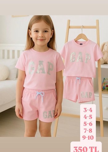 Pembe Kız Çocuk GAP Şort Takım