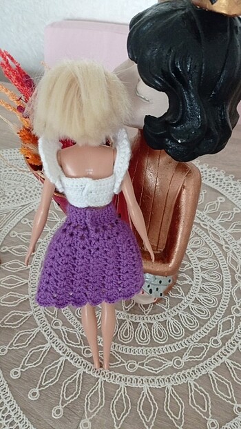 Beden Barbie bebek örgü etek büstiyer