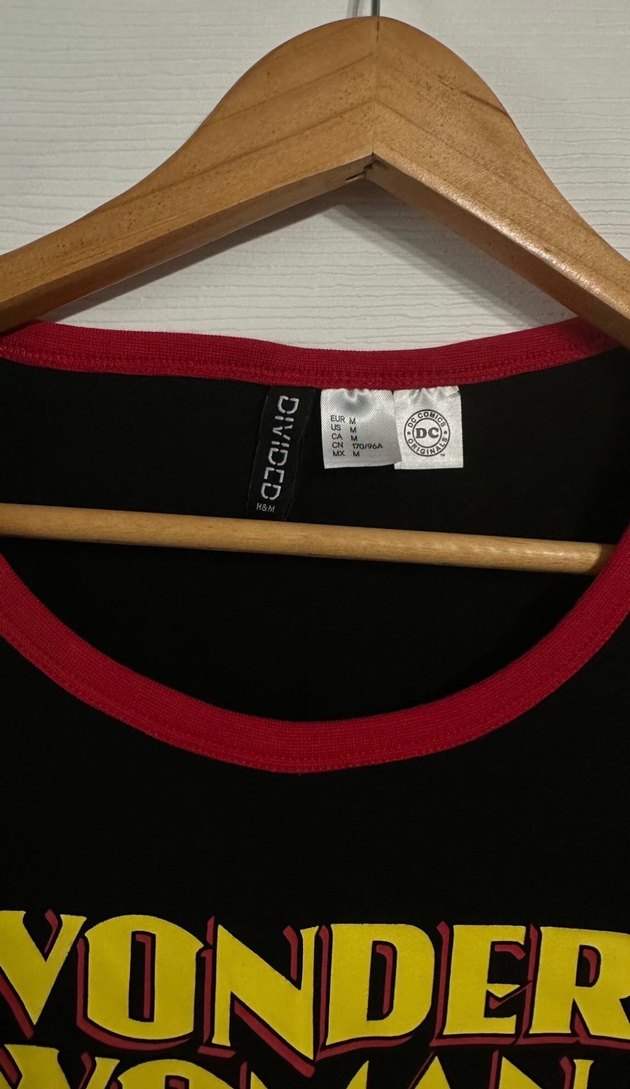 H&M Kadın Siyah Wonder Woman Baskılı Tişört - Görsel 3