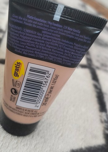 Diğer LYKD Mat Mat Fondöten 119 Rose Vanilla