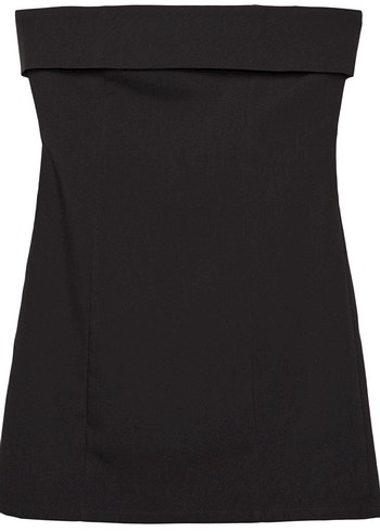Siyah Straplez Mini Elbise