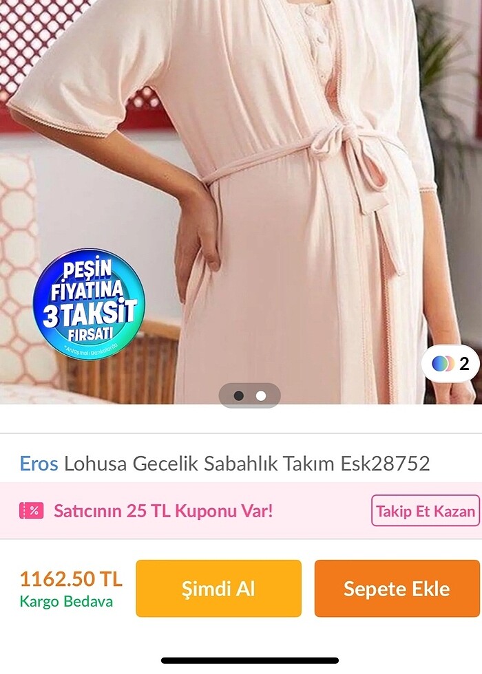 Lohusa gecelik ve sabahlık - Görsel 3