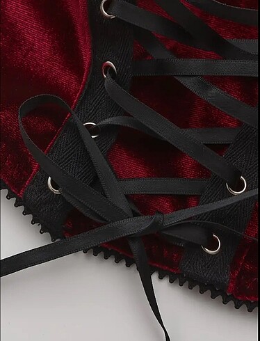 s Beden bordo Renk Y2k Gotik Crop g