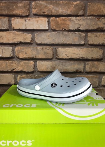 Gri Crocs Kadın Terlikler Wedge Topuklu