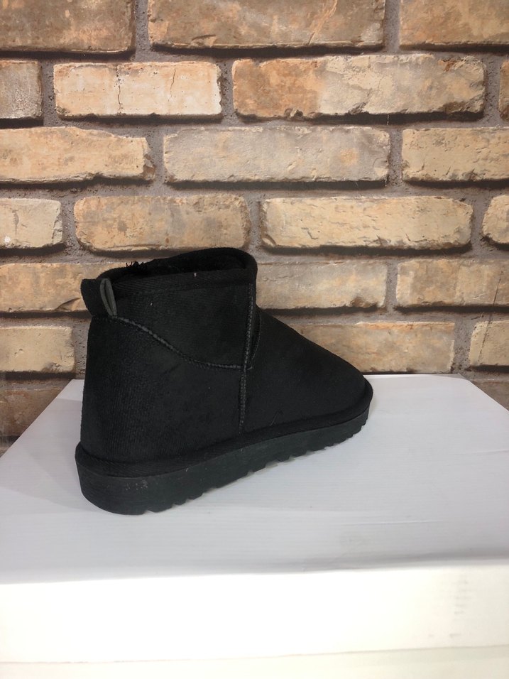 Siyah Süet Kürklü Kadın Dolgu Topuk Bot - Görsel 2