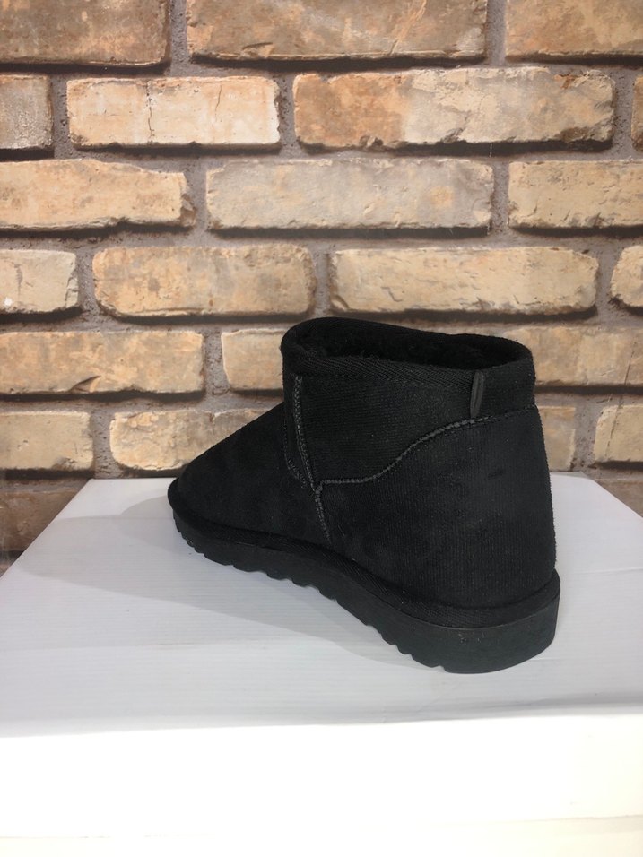 Siyah Süet Kürklü Kadın Dolgu Topuk Bot - Görsel 3